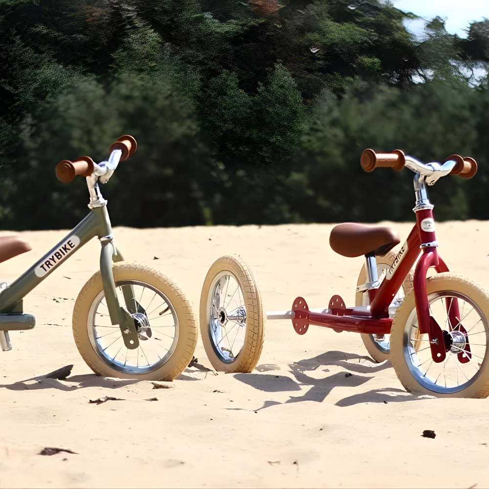 Trybike 2 In 1 Steel Kids Balance Bike & Trike - Vintage Red 8 Trybike 2 In 1 Steel Kids Balance Bike & Trike - Vintage Red - Image 8