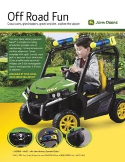 John Deere Gator 6v Kids Ride-On Gator With Water Cannons -Kids Car Sales yg0975f